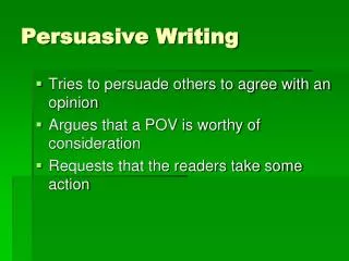 Persuasive Writing