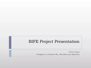 BIFE Project Presentation