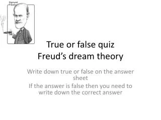 true or false quiz freud s dream theory