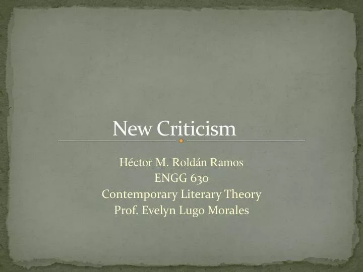 new criticism