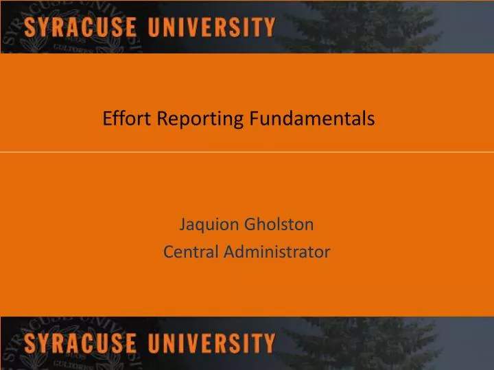 effort reporting fundamentals
