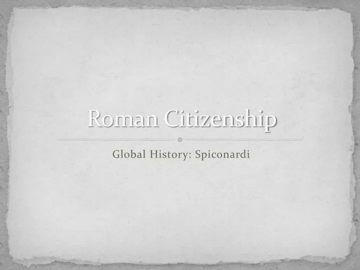 roman citizenship