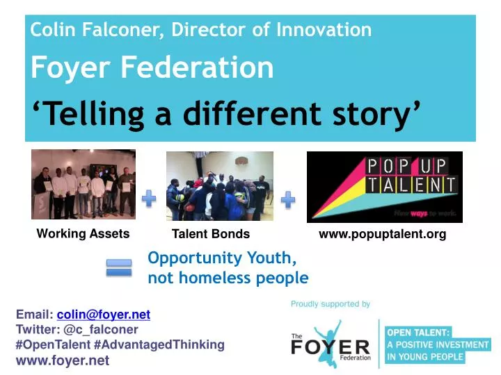 colin falconer director of innovation foyer federation telling a different story