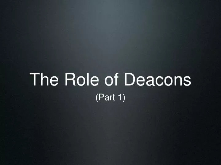 the role of deacons