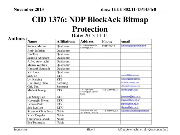 cid 1376 ndp blockack bitmap protection