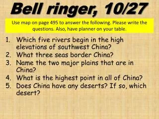 Which five rivers begin in the high elevations of southwest China? What three seas border China?