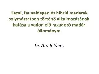Dr. Aradi János