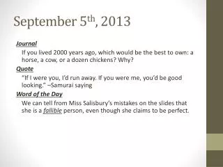 september 5 th 2013