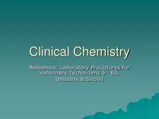 Clinical Chemistry