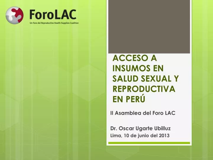 acceso a insumos en salud sexual y reproductiva en per