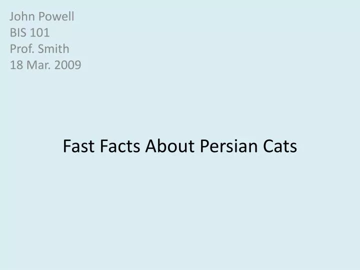 fast facts about persian cats