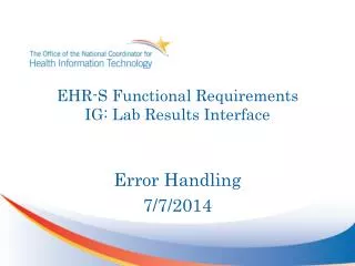 EHR-S Functional Requirements IG: Lab Results Interface