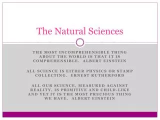 The Natural Sciences