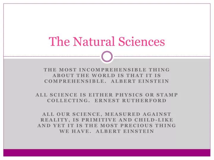 the natural sciences