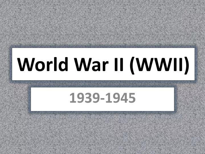 world war ii wwii