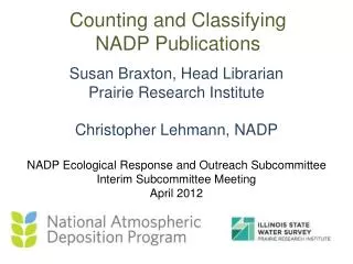 Counting and Classifying NADP Publications