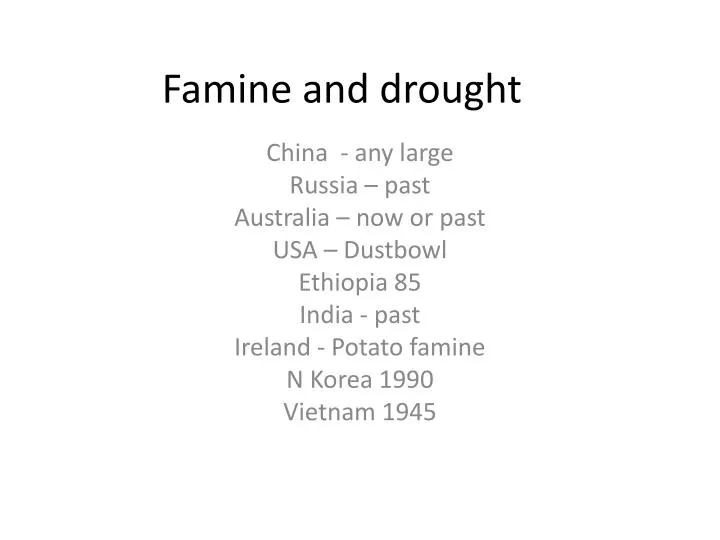 famine and drought