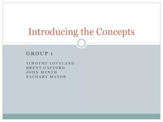 introducing the concepts
