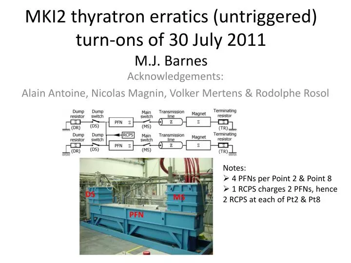 mki2 thyratron erratics untriggered turn ons of 30 july 2011 m j barnes
