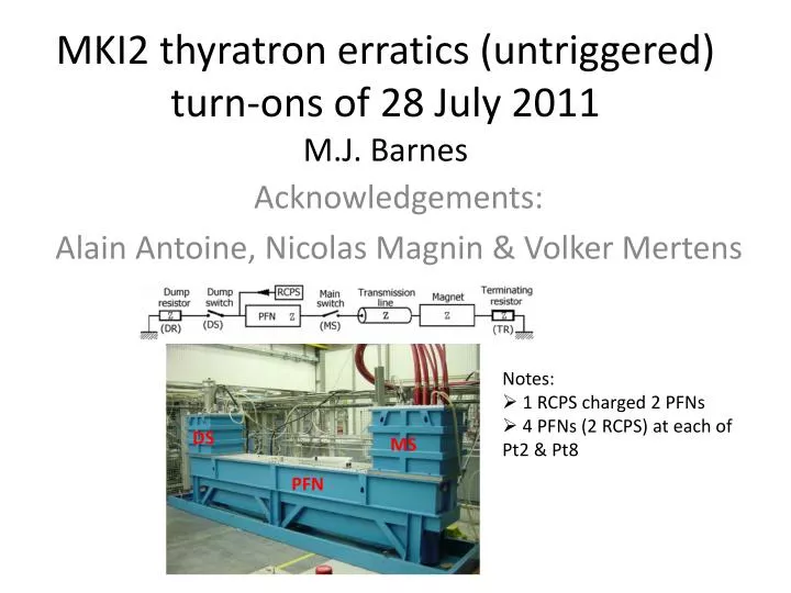 mki2 thyratron erratics untriggered turn ons of 28 july 2011 m j barnes