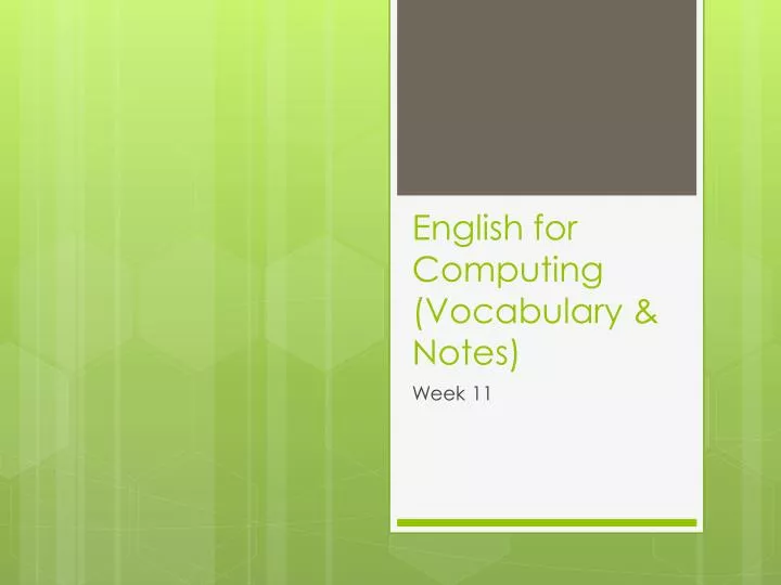 english for computing vocabulary notes