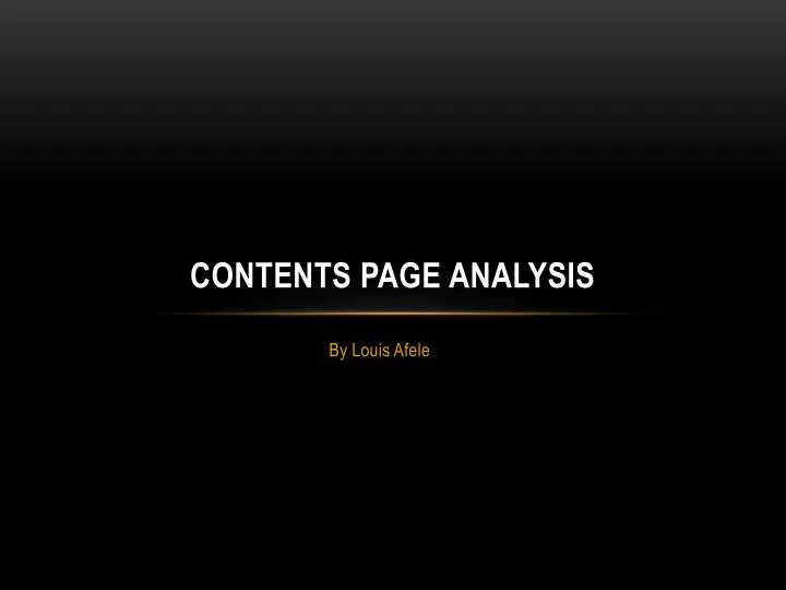 contents page analysis