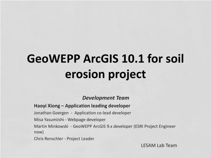 geowepp arcgis 10 1 for soil erosion project