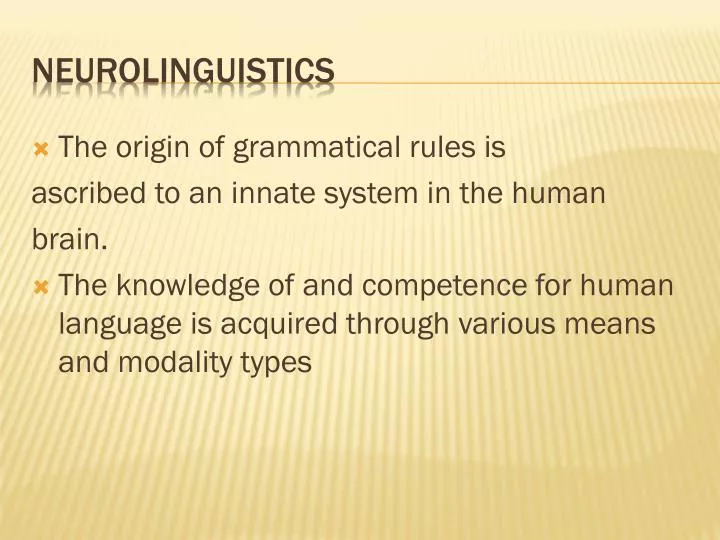 neurolinguistics