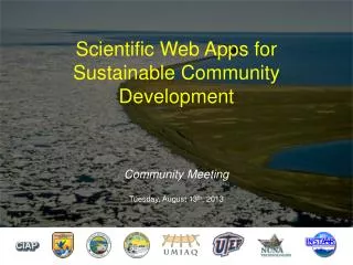 Scientific Web Apps for Sustainable Community Development