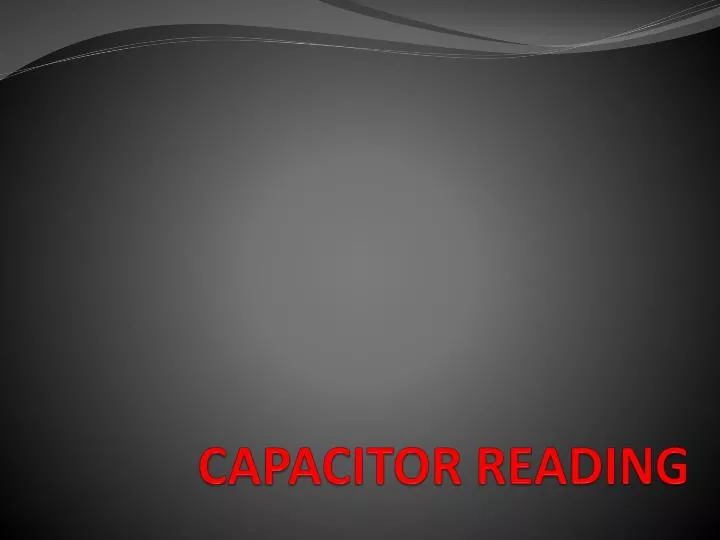 capacitor reading