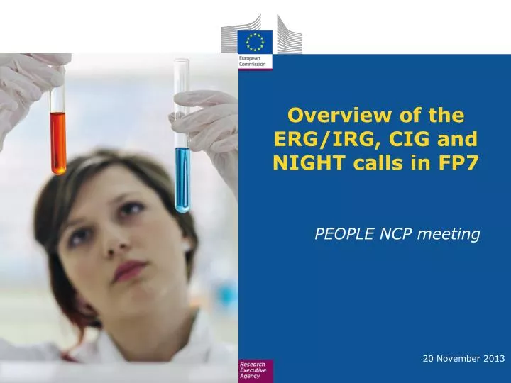 overview of the erg irg cig and night calls in fp7