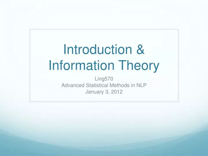 introduction information theory