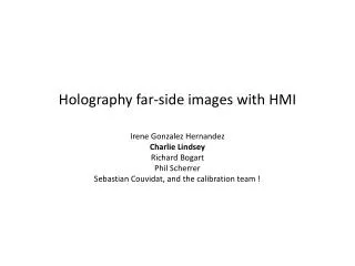 Holography far-side images with HMI