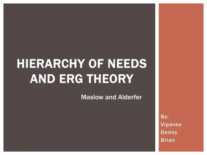 hierarchy of needs and erg theory