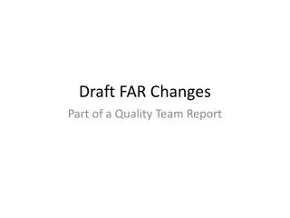 Draft FAR Changes
