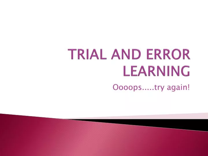 trial and error learning