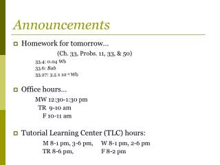 announcements