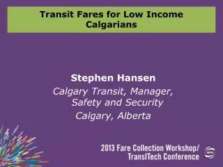 Transit Fares for Low Income Calgarians