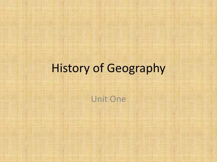 history of geography