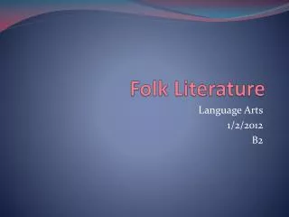 folk literature