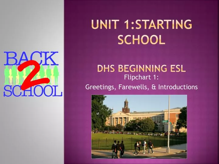 unit 1 starting school dhs beginning esl