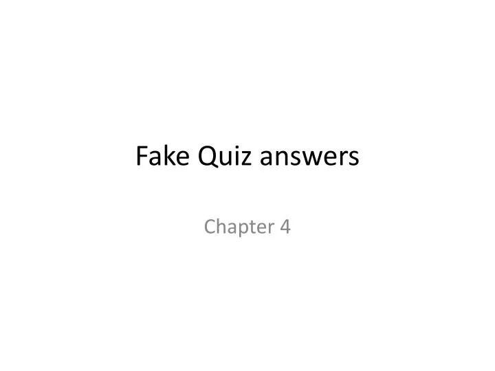 fake quiz answers