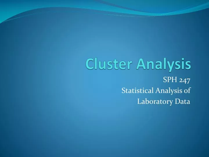 cluster analysis