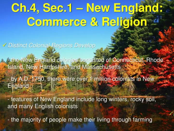 ch 4 sec 1 new england commerce religion