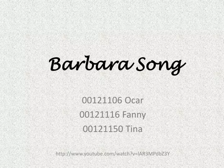 barbara song