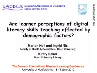 Are learner perceptions of digital literacy skills teaching affected by demographic factors?