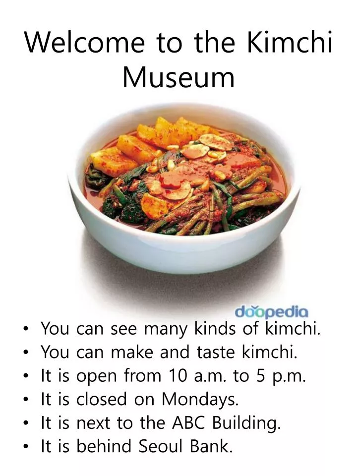 welcome to the kimchi museum
