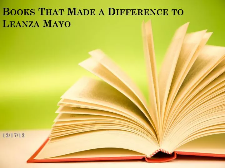 books that made a difference to leanza mayo