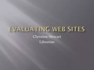 Evaluating Web Sites