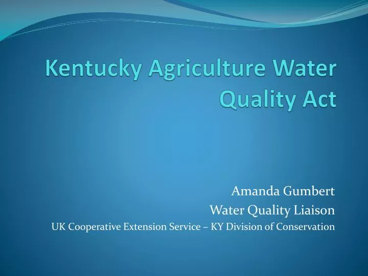kentucky agriculture water quality act